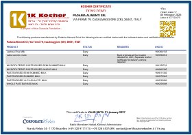 Certificato 1K Kosher Padania Alimenti